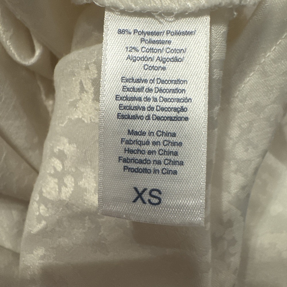 Oscar De La Renta Satin V-Neck Nightgown Lace Trim Long Ivory‎ Sleepwear XS - Picture 3 of 5